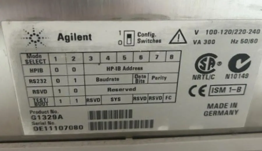 Agilent 1100 Series HPLC System including G1316A, G1322A and G1329A