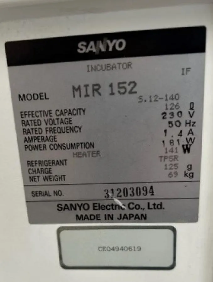 Sanyo MIR 152 Incubator